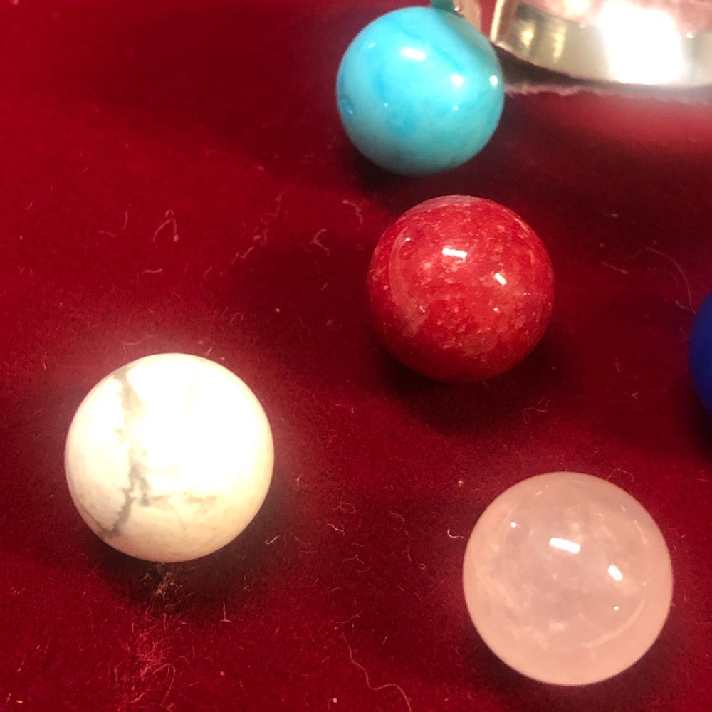 Sterling Silver Interchangeable Marble/Stone Ring - image 3